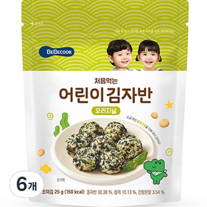 처음 먹는 어린이 김자반, 25g, 6개, 오리지널