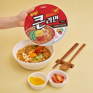 도자기 큰라면 컵라면 면기 + 뚜껑 + 찬기 2p 세트, 혼합색상, 1세트