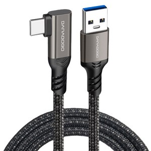 바라보고 USB3.2 C타입 to A ㄱ자 GEN2 고속충전케이블 10Gbps, 그레이, 1개, 100cm