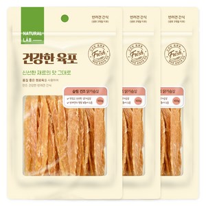 내츄럴랩 건강한 슬림 건조 육포 강아지 간식, 닭가슴살, 100g, 3개