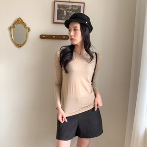 시크블랙 여성용 체소이 기모 데일리 긴팔티 cpt11368k2c