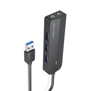 벤션 USB 사운드카드 USB 3.0 멀티허브 1m, 블랙, 1개