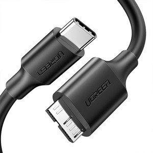 유그린 USB3.1 C타입 to 마이크로B USB3.0 케이블 US312, 1m, 1개, 블랙