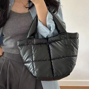 끄레앙 유광 미니 패딩 토트 퀼팅 에코백 5267