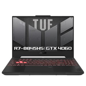 에이수스 2024 TUF 게이밍 A15 라이젠7 라이젠 8000 시리즈 지포스 RTX 4060, Mecha Gray, 1024GB, 32GB, Free DOS, FA507UV-HQ095