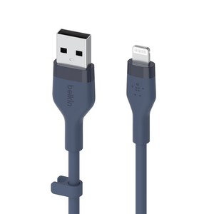 벨킨 플렉스 USB A-라이트닝 아이폰 고속 충전 케이블 CAA008bt1M, 블루, 1m, 1개