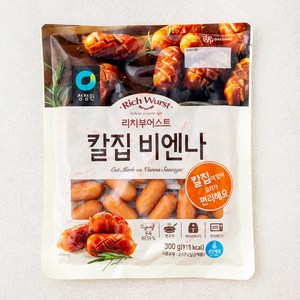 청정원 리치부어스트 칼집 비엔나 소시지, 300g, 1개