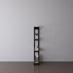 스피드랙 국내 제조 슬림형 무볼트 철제 틈새 선반, 블랙, 4단