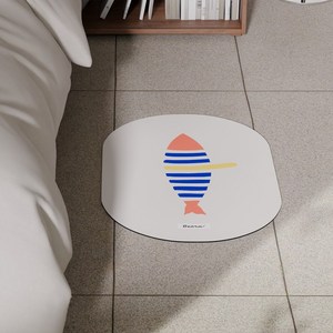 베오라 빨아쓰는 규조토 미끄럼방지 발매트, 명태화이트