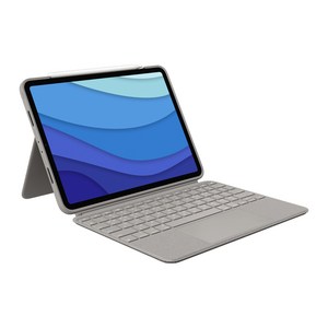 로지텍 Combo Touch 백라이트 키보드 태블릿 케이스 iPad po 12.9 5세대용, 샌드