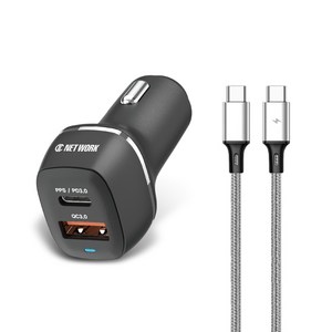 디씨네트워크 PPS USB-C PD 30W 초고속 차량용 충전기, 실버, BND-G30AC