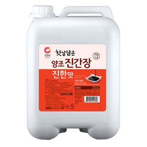 대상 청정원 햇살담은 양조 진간장 진한맛, 1개, 15L