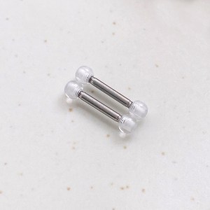 젤루나 여성용 투명 아크릴 볼 기본 심플 바벨 피어싱 써지컬 6mm 2.5mm P-19 2p