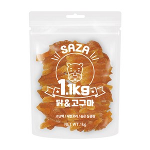 사자 강아지 대용량 실속형 건조간식, 혼합맛(닭/고구마), 1.1kg, 1개