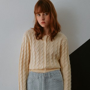 로라로라 여성용 SOFT CABLE CARDIGAN