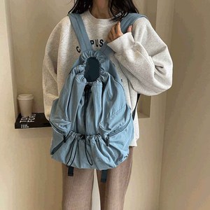 [경량 복조리 백팩] 나일론 스트링 가방 여성 캐주얼 여행용 백팩