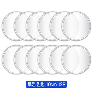 CTR 12P 미끄럼방지 논슬립패드 원형, 12개, 투명, 원형10cm