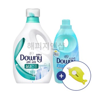 다우니 실내건조콤비세트(세탁세제 1.9L-1개+섬유유연제 1L-1개+택배칼포함), 1세트, 1.9L