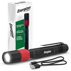 Energizer 충전식 펜 라이트 400 루멘 IPX4 방수 경량 금속 포켓 손전등 검사 작업을 위한 펜라이트 USB 케이블 포함 141775