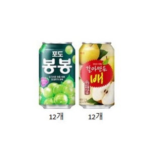 해태 갈아만든배 포도봉봉 340ml 2종 세트, 48개