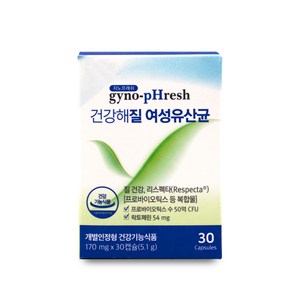 지노프레쉬 건강해질 여성유산균 / 리스펙타 유산균 / 지노프레쉬 질유산균, 30정, 5.1g, 1개