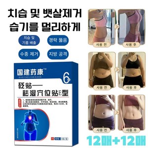 12매+12매 [즉효] 한방 건강 치습 혈자리 패치 체중 감소 다이어트패치 미니 핫팩 뱃살 패치, 10박스/60개입, 10박스/60개입, 2개