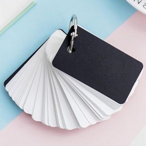 포켓 영어 단어장 암기 카드 수첩 7colo [작은 노트 영단어 학생 암기장 고리 링 정보 무선 메모], M 그린