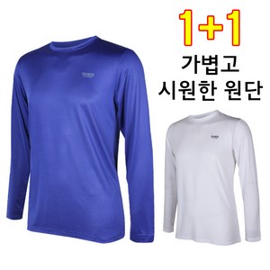 [1+1] 파북 남성 여름용 긴팔티셔츠 쿨 티셔츠 운동복 작업복 일상복 티셔츠