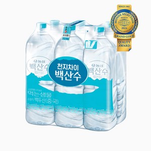 백산수 무라벨 생수, 2L, 6개