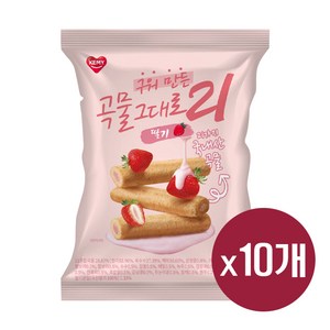 구워만든 곡물그대로 21 크리스피롤 딸기 10봉, 10개, 150g