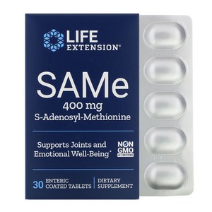 라이프익스텐션 SAMe 400mg S-아데노실-메티오닌 엔테릭 코티드 타블렛, 30정, 1개