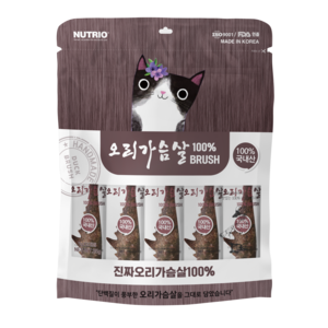 뉴트리오 고양이 순살 가슴살 브러쉬 5p, 1개, 35g, 오리고기맛