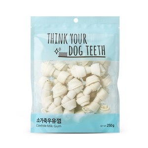 강아지 Think you dog teeth 소가죽우유껌 소형 250g 18p, 우유, 2개