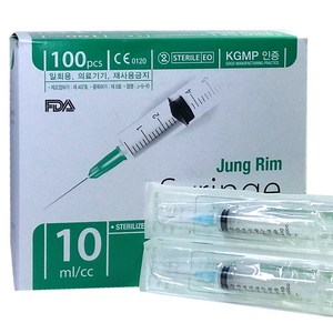 정림 일회용주사기 10ml 18Gx38mm100개입, 1개