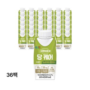 그린비아 당 케어 곡물맛 저당관리 완전균형영양식 200ml, 36개