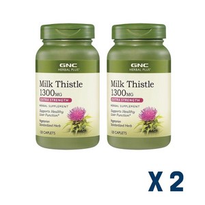 GNC 밀크 씨슬 1300mg 엑스트라 스트렝스 캐플렛, 120정, 2개