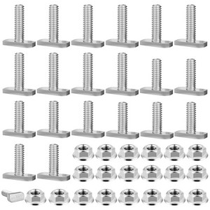 20 세트 해머헤드 볼트 세트 M8*20/M8*25 T-너트 고정 공구 플랜지 너트가 있는 온실 볼트 PV 태양광 마운팅 레일용 잠금 너트가 있는 해머헤드 볼트, 1개
