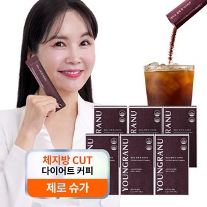 영라뉴 장영란 블랙 컷 아라비카 다이어트 커피 (그린커피빈주정추출물 헤이즐넛 아메리카노 커피 맛), 6박스, 28g