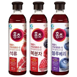 청정원 홍초 900ml 3종 (석류+복분자+블루베리) 각1개씩, 1세트