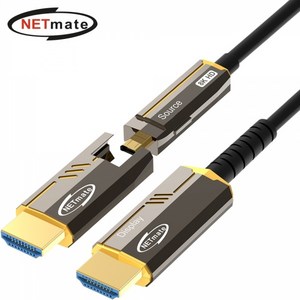 [강원전자] HDMI to HDMI 2.1 광케이블 배관용 한쪽 분리형 멀티소켓 NM-HAP10DG [골드/10m], 1개