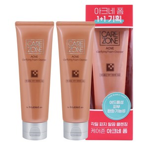 케어존 아크네 클래리파잉 폼클렌저 130ml+130ml, 130ml, 2개