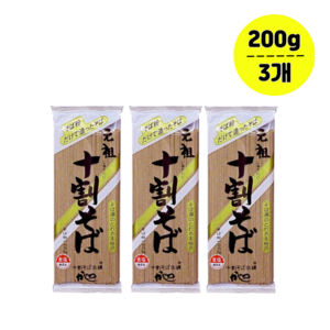 간소주와리 소바 200g(100%일본 메밀 소바 국수 면 모밀), 3개, 200g