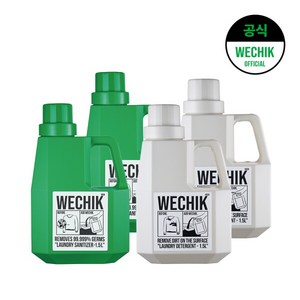 [위칙] 소독 섬유유연제 1.5L 2개 + 액체세제 1.5L 2개, 4개