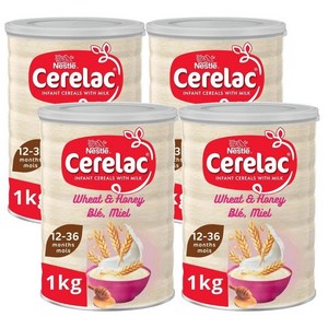 Nestle Ceelac Honey & Wheat with Milk Infant Ceeal 네슬레 세레락 꿀 & 밀 우유 유아 시리얼 12개월 이상용, 4개, 1kg