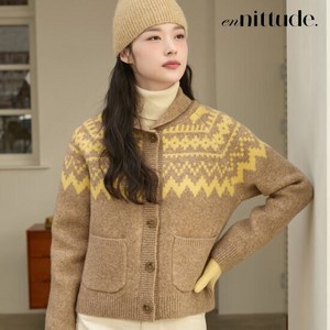 엔니튜드 24FW 울 블렌드 노르딕 가디건 니트 재킷