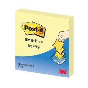 3M 팝업 디스펜서용 리필, 노랑, 4개