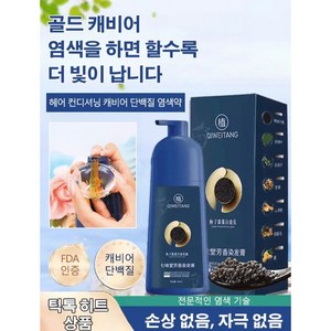 골드캐비어 단백질 샴푸형 염색약 500ml 1개 오늘발송12시, 카키색