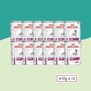 )당일발송( 로얄캐닌 독 레날 캔 410g x 12개 강아지 신장질환 처방식사료 12캔, 닭