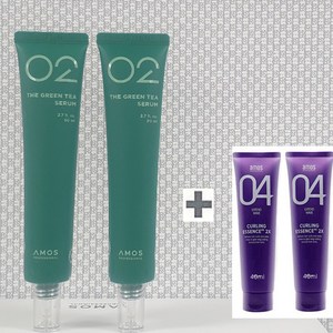 아모스 녹차실감 세럼 80ml x 2개(160ml) + 휴대용 컬링 에센스 40ml x 2개(증정) 1set, 1개