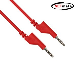 [강원전자] NETmate 바나나 플러그/잭 케이블 0.5m (레드) [NMC-BB05R], 1개